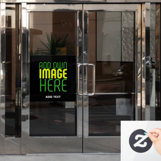 AUTOCOLLANT POUR FENÊTRE MODÈLE DE TEXTE D'IMAGE NOIRE SIMPLE ÉDITABLE MODE (Porte de bureau)