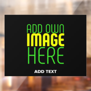AUTOCOLLANT POUR FENÊTRE MODELE DE TEXTE D'IMAGE NOIRE SIMPLE ET MODIFIABLE
