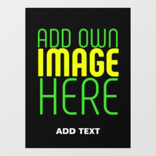 AUTOCOLLANT POUR FENÊTRE MODELE DE TEXTE D'IMAGE NOIRE SIMPLE ET MODIFIABLE