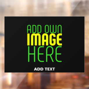 AUTOCOLLANT POUR FENÊTRE MODELE DE TEXTE D'IMAGE NOIRE SIMPLE ET MODIFIABLE