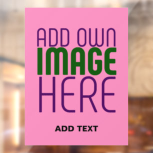 AUTOCOLLANT POUR FENÊTRE MODELE DE TEXTE D'IMAGE ROSE CHAUD MIGNON ÉDITABLE