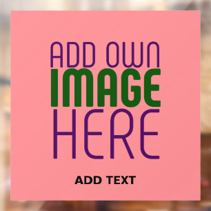AUTOCOLLANT POUR FENÊTRE MODELE DE TEXTE D'IMAGE ROSE SAUMON ÉDITABLE MODER