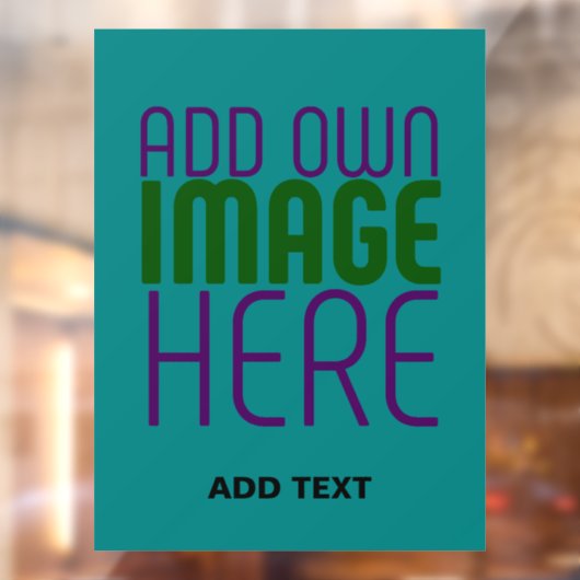 AUTOCOLLANT POUR FENÊTRE MODELE DE TEXTE D'IMAGE VERT SARCELLE ÉDITABLE MOD (Feuille 2)
