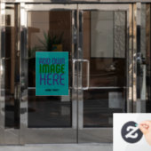 AUTOCOLLANT POUR FENÊTRE MODELE DE TEXTE D'IMAGE VERT SARCELLE ÉDITABLE MOD (Porte de bureau)
