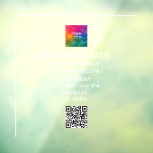 Autocollant Pour Fenêtre Modèle d'heures d'ouverture personnalisées Code QR (Feuille 3)