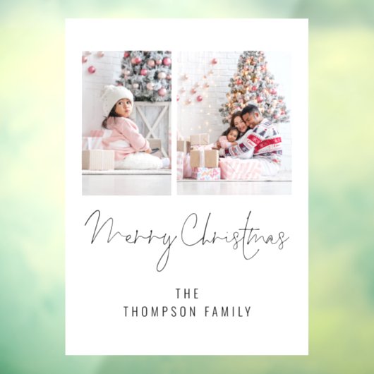 Autocollant Pour Fenêtre Modern 2 Nom photo Script Joyeux Noël (Feuille 3)