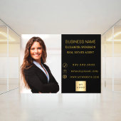 Autocollant Pour Fenêtre Modern Business Photo Contact Information black