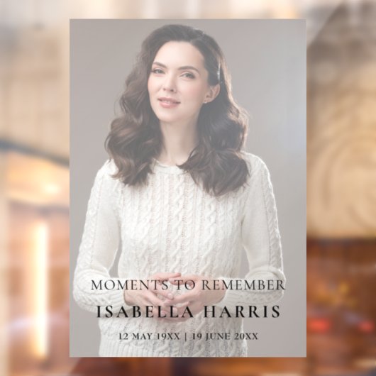 Autocollant Pour Fenêtre Modern Celebration of Life Large Photo Cling (Feuille 2)