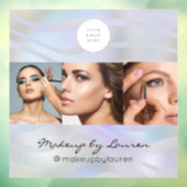 Autocollant Pour Fenêtre Modern Holographic Black Script Logo Photo (Feuille 3)