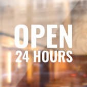 Autocollant Pour Fenêtre Moderne Blanc Ouvert 24 Heures (Feuille 2)