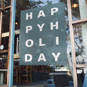 Autocollant Pour Fenêtre Moderne Bleu Joyeux Vacances