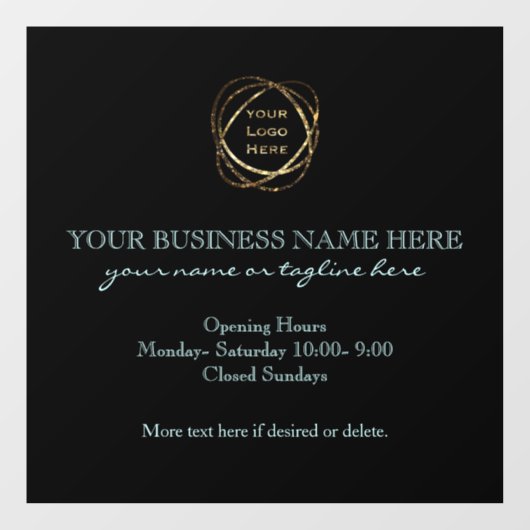 Autocollant Pour Fenêtre Moderne Elegant Aqua Turquoise Custom Business Log (Feuille)