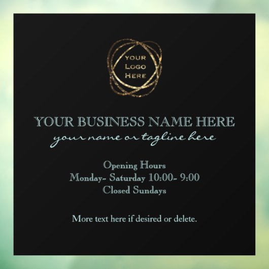 Autocollant Pour Fenêtre Moderne Elegant Aqua Turquoise Custom Business Log (Feuille 3)