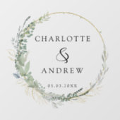 Autocollant Pour Fenêtre Moderne, élégant, eucalyptus, mariage (Feuille)