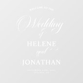 Autocollant Pour Fenêtre Moderne élégant mariage miroir de bienvenue (Feuille)