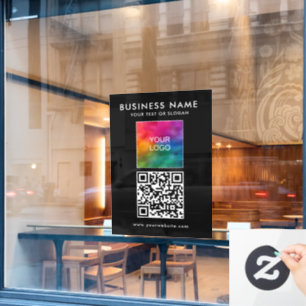 Autocollant Pour Fenêtre Moderne Élégant Modèle Minimaliste Code QR Logo