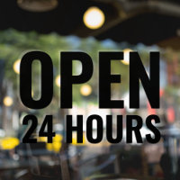 Moderne Gras Noir « Ouvert 24 Heures »