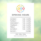 Autocollant Pour Fenêtre Moderne heures d'ouverture en noir et blanc pour l (Feuille 3)