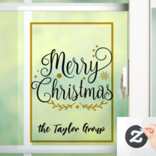 Autocollant Pour Fenêtre Moderne Joyeux Noël noir et or