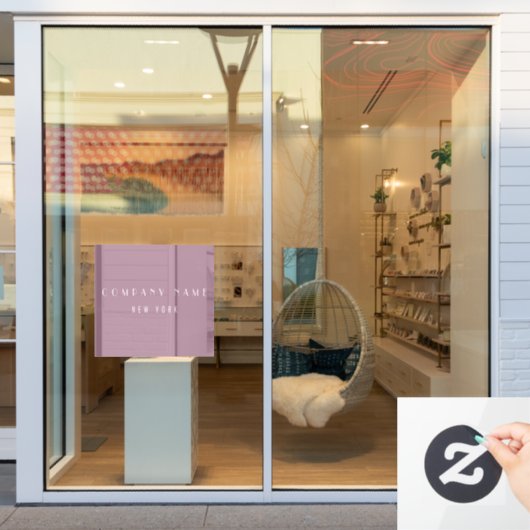 Autocollant Pour Fenêtre Moderne Mauve Luxe Entreprise Typographie Entrepri (Vitrine du magasin)