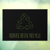 Autocollant Pour Fenêtre Moderne Noir Réduire Réutiliser Recycler Éco (Feuille 3)