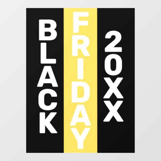 AUTOCOLLANT POUR FENÊTRE MODERNE NOIR VENDREDI AFFAIRES LOGO AFFICHAGE 20XX (Feuille)