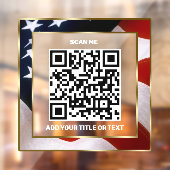 Autocollant Pour Fenêtre Moderne QR Code USA Drapeau Business Scannable (Feuille 2)