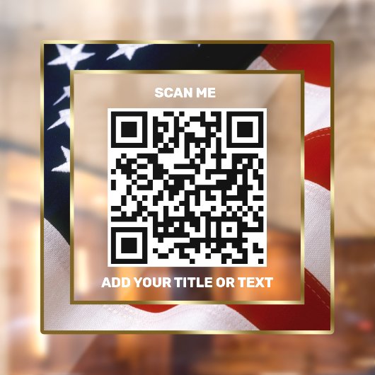 Autocollant Pour Fenêtre Moderne QR Code USA Drapeau Business Scannable (Feuille 2)