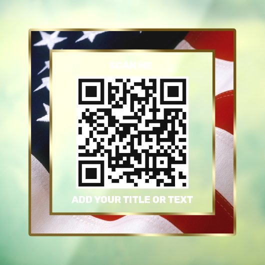 Autocollant Pour Fenêtre Moderne QR Code USA Drapeau Business Scannable (Feuille 3)