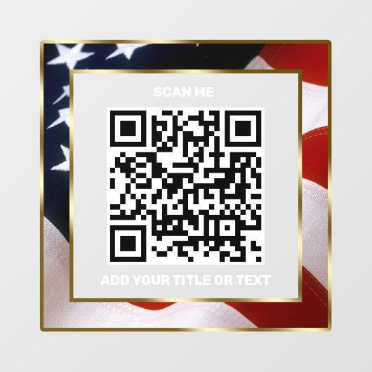 Autocollant Pour Fenêtre Moderne QR Code USA Drapeau Business Scannable (Feuille)