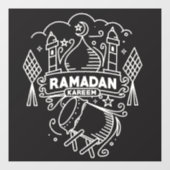 Autocollant Pour Fenêtre Moderne Ramadan Kareem noir et blanc (Feuille)