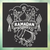 Autocollant Pour Fenêtre Moderne Ramadan Kareem noir et blanc (Feuille 3)