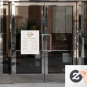 Autocollant Pour Fenêtre Moderne Simple Or Blanc | Heures d'Ouverture des E (Porte de bureau)