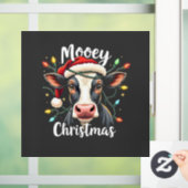 Autocollant Pour Fenêtre Moey Noël Funny Xmas Vache Amateurs de bétail (Maison)