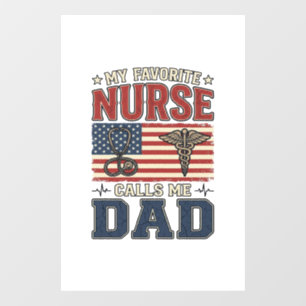 Autocollant Pour Fenêtre Mon infirmière préférée m'appelle Papa Vintage Shi