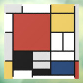 Autocollant Pour Fenêtre Mondrian Peinture Rouge Plane Jaune Noir Gris Bleu (Feuille 3)