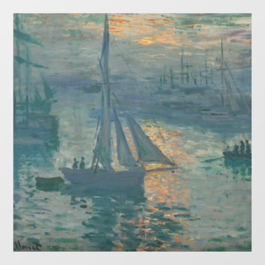 Autocollant Pour Fenêtre Monet Sunrise Marine Impressionnisme peinture (Feuille)