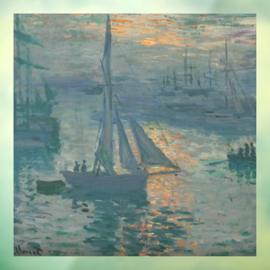 Autocollant Pour Fenêtre Monet Sunrise Marine Impressionnisme peinture (Feuille 3)