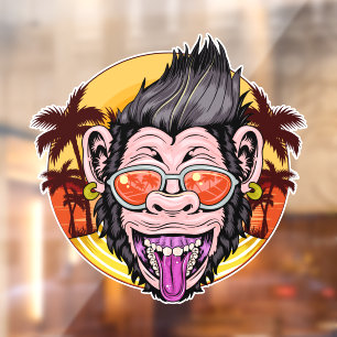 Autocollant Pour Fenêtre Monkey de plage
