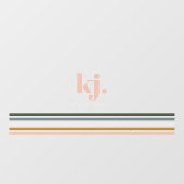 Autocollant Pour Fenêtre Monogramme à rayures rétro chic (Feuille)
