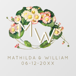 Autocollant Pour Fenêtre Monogramme de couronne Art nouveau pour personnali