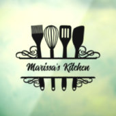 Autocollant Pour Fenêtre Monogramme de cuisine personnalisé divisé (Feuille 3)