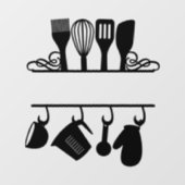 Autocollant Pour Fenêtre Monogramme de cuisson divisé personnalisé (Feuille)