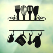 Autocollant Pour Fenêtre Monogramme de cuisson divisé personnalisé (Feuille 3)