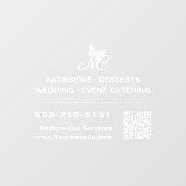 Autocollant Pour Fenêtre Monogramme d'entreprise élégant Code QR Téléphone (Feuille)