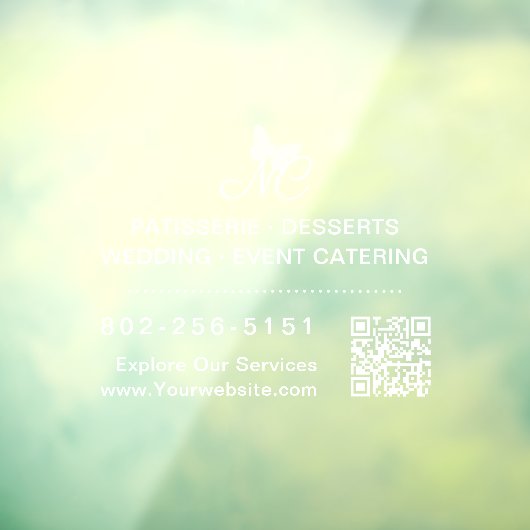 Autocollant Pour Fenêtre Monogramme élégant d'entreprise Code QR Numéro de (Feuille 3)