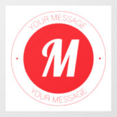 Autocollant Pour Fenêtre Monogramme et Modèle de texte circulaire personnal (Feuille)