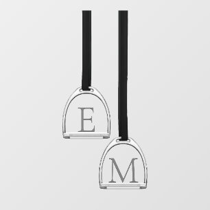 Autocollant Pour Fenêtre Monogramme Fer à rupe Paire Equestriant Élégant