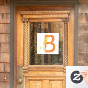 Autocollant Pour Fenêtre monogramme floral B lettre majuscule