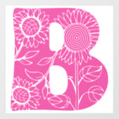 Autocollant Pour Fenêtre monogramme floral B lettre majuscule (Feuille)